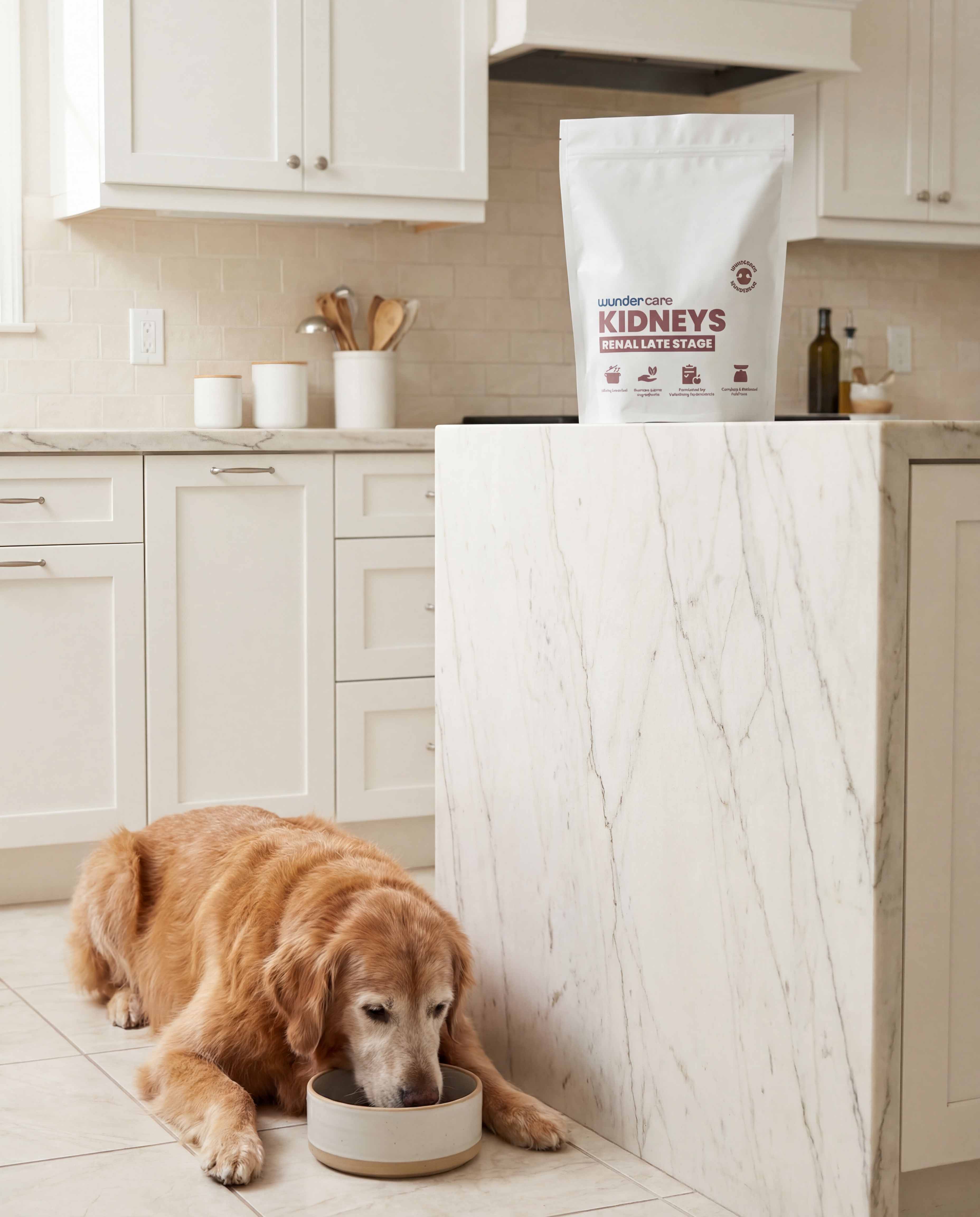 Dog enjoying a fresh meal